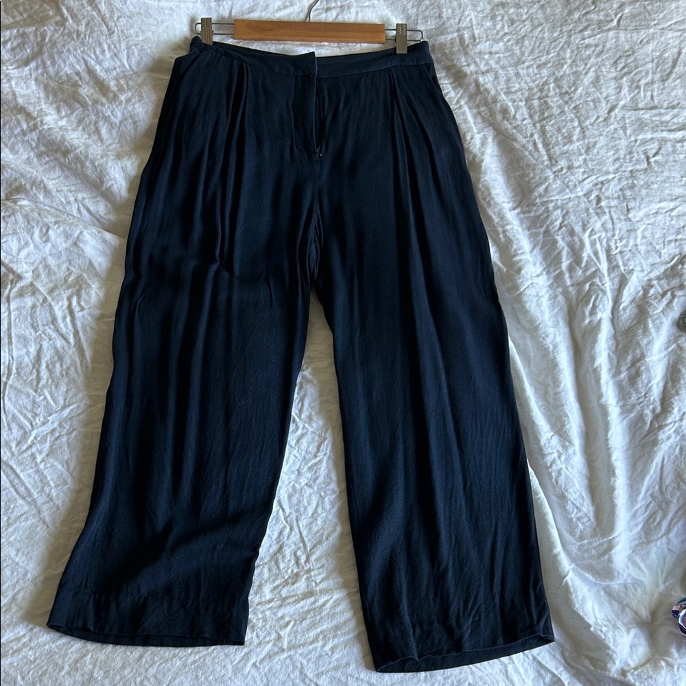 & Other Stories Navy Dark Blue Wide-Leg Pants